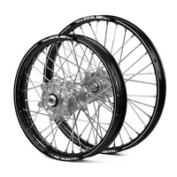 KTM Haan / A60 Enduro Cush Drive Black Rims / Silver Hubs Wheel Set EXC-EXC-F 250-300-350-450-500 2003-2015 (21*1.60 / 18*2.15)