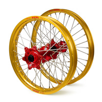 Honda Haan / Excel SNR MX Gold Rims / Red Hubs Wheel Set CRF 450 2002-2012 (21*1.6 / 19*2.15")"