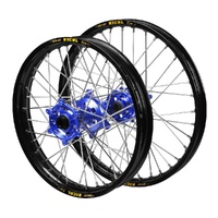 Yamaha Haan Blue Hubs / Excel Black Rims Wheel Set