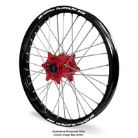 Honda Africa Twin CRF1000L Adventure Black Platinum Rims / Red Haan Hubs Front Wheel - Africa Twin CRF1000L 2015-On 21*2.15 OEM SIZE