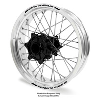 Honda Africa Twin CRF1000L Adventure Silver Platinum Rims / Black Haan Hubs Rear Wheel - Africa Twin CRF1000L 2015-On 18*4.25 