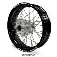 Honda Africa Twin CRF1000L Adventure  Black Platinum Rims / Silver Haan Hubs Rear Wheel - Africa Twin CRF1000L 2015-On 17*4.25 