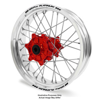 Honda Africa Twin CRF1000L Adventure Silver Platinum Rims / Red Haan Hubs Rear Wheel - Africa Twin CRF1000L 2015-On 17*4.25 