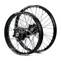 KTM Haan / Platinum Enduro Cush Drive Black Rims / Black Hubs Wheel Set EXC-EXC-F 250-300-350-450-500 2003-2015 (21*1.60 / 18*2.15)