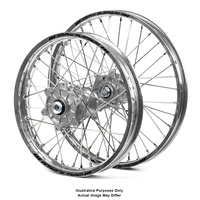 KTM 950-990 Adventure Silver Platinum Rims / Silver Haan Hubs Wheel Set 950-990 Adventure  2003-14 21*1.85 / 17*4.25 