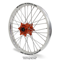 KTM 950-990 Adventure Silver Platinum Rims / Orange Haan Hubs Front Wheel - 950-990 Adventure 2003-14 17*3.5   