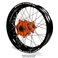 KTM 950-990 Adventure Black Platinum Rims / Orange Haan Hubs Rear Wheel - 950-990 Adventure 2003-14 18*4.25 OEM SIZE