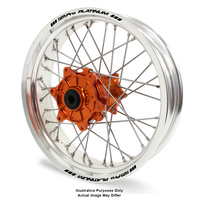KTM 950-990 Adventure Silver Platinum Rims / Orange Haan Hubs Rear Wheel - 950-990 Adventure 2003-14 18*4.25 