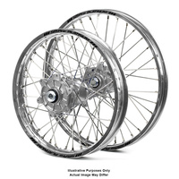 BMW F800 Adventure Silver Platinum Rims / Silver Haan Hubs Wheel Set F800 GS 2006-On 21*1.85 / 17*4.25 
