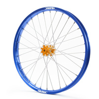 JTR Speedway Blue Rims / Orange Hubs Front Wheel