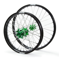 JTR Speedway Black Rims / Green Hubs Wheel Set