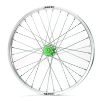 JTR Speedway Silver Rims / Green Hubs Front Wheel