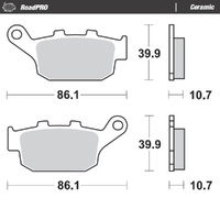 Moto-Master Honda Ceramic Rear Brake Pads