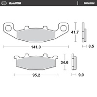Moto-Master Kawasaki Ceramic Left Front Brake Pads