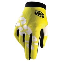 100% iTrack Youth Gloves Neon Yellow