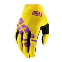 100% iTrack Gloves Yellow/Purple