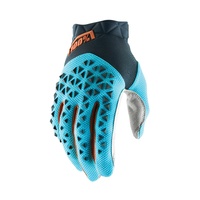 100% Airmatic Steel Grey/Blue Gloves
