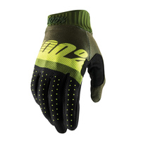 100% Ridefit Gloves Army Green/Fluo Lime
