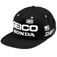 100% Geico Honda Podium Black Snapback Hat