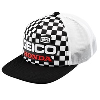 100% Geico Honda Indy Black & White Trucker Hat
