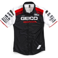 100% Geico Honda Black Approach Pit Team Shirt