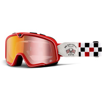 100% Barstow Classic OSFA-2 Spray Goggles Red Mirror Lens