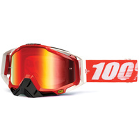 100% Racecraft Goggle Fire Red Red Mirror Lens