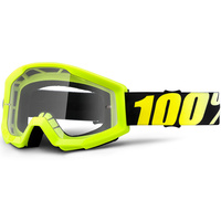 100% Strata Goggle Neon Yellow Clear Lens