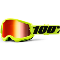100% Strata 2 Goggle Yellow Mirror Red Lens