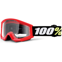 100% Strata Mini Goggle Red Clear Lens