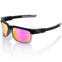 100% Type-S Sunglasses Soft Tact Graphite with Purple Multilayer Mirror Lens