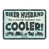Oxford Garage Metal Sign: "Biker Husband"