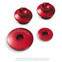 CRF450R 02-08 ENGINE PLUG | KIT 4 X PLUUGS (RED AONODISED)