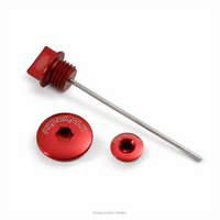 CRF110F 13-25 ENGINE PLUG | KIT 2 X PLUGS & 1 X DIPSTICK (RED ANODISED)