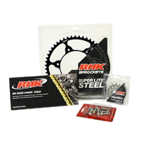 RHK Husaberg Gold MX Chain & Black Super Lite Steel Sprocket Kit