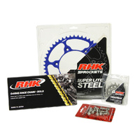 RHK Kawasaki Gold O-Ring Chain & Blue Super Lite Steel Sprocket Kit