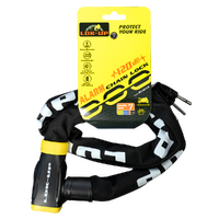 LOK-UP CHAIN & 'Built-in ALARM LOCK 120db' (8mm x 8mm x 1.2m) Black/Yellow (Heat-Hardened Chain) #ZCL