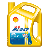 Shell 4L Advance 15W50 4 Stroke Oil