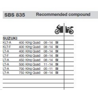 SBS 835SI FRONT/REAR PADS | SINTER OFF ROAD