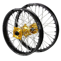 Suzuki SM Pro Gold Hubs / A60 Black Rims / Black Nipples Wheel Set