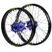 Yamaha SM Pro Blue Hubs / Excel Black Rims / Blue Nipples Wheel Set