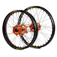 Husaberg SM Pro / Excel SNR MX Black Rim / Orange Hub / Orange Nipples Wheel Set FC 550 2004-2005 (21*1.60 / 18*2.15)