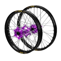 KTM SM Pro Purple Hubs / Excel Black Rims Wheel Set