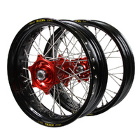 Beta SM Pro Red Hubs / Excel Black Rims Dirt Track Wheel Set