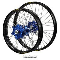 BMW F800 Adventure SM Pro Blue Hubs / Excel Black Rims Wheel Set