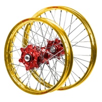 Honda Adventure SM Pro Red Hubs / Excel Gold Rims Wheel Set