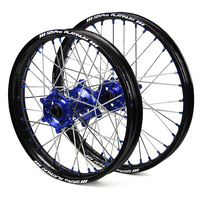 Yamaha SM Pro / Platinum SNR MX Black Rim / Blue Hub / Blue Nipples Wheel Set WR 250 F 2002-2019 (21*1.60 / 18*2.15)