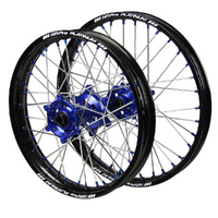 Husqvarna SM Pro Blue Hubs / SM Pro Platinum Black Rims / Blue Nipples Wheel Set