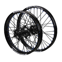 Gas Gas SM Pro Black Hubs / SM Pro Platinum Black Rims / Blue Nipples / Black Spokes Wheel Set