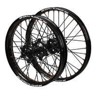 Husqvarna SM Pro Black Hubs / SM Pro Platinum Black Rims / Orange Nipples / Black Spokes Wheel Set